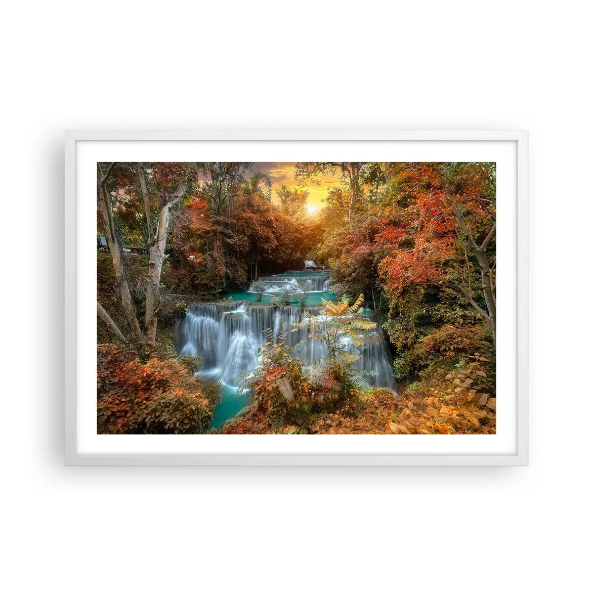 Poster in einem weißen Rahmen - Versteckter Schatz des Waldes - 70x50 cm