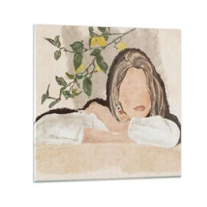 Glasbild - Bild auf glas - Südländische Schönheit - 70x70 cm