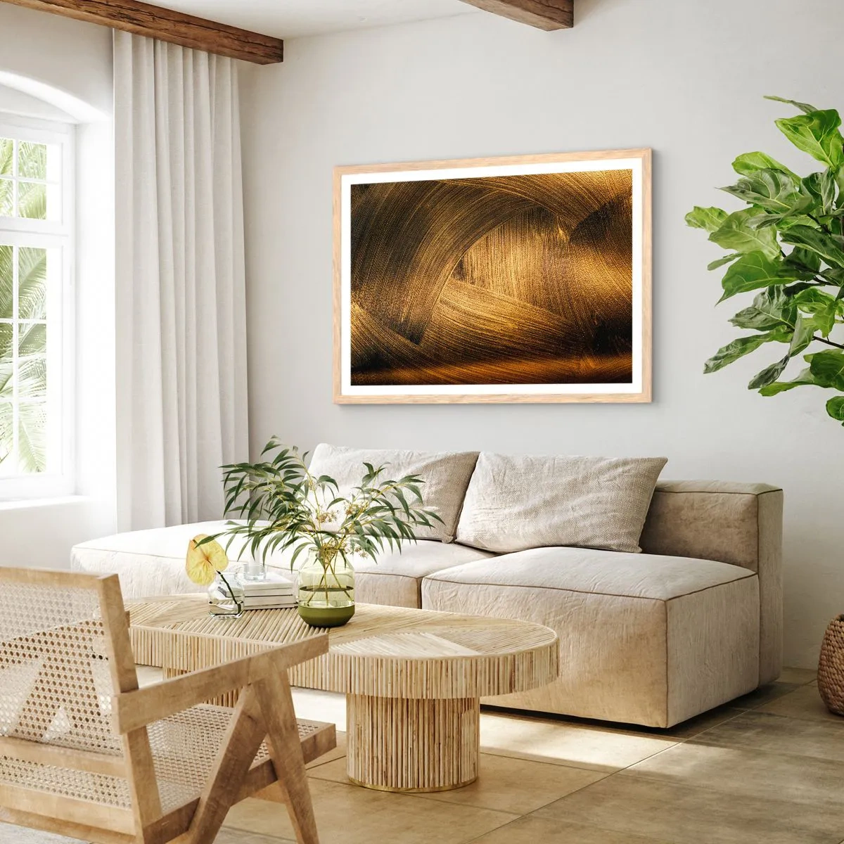 Poster in einem Rahmen aus heller Eiche - In einem goldenen Labyrinth - 70x50 cm