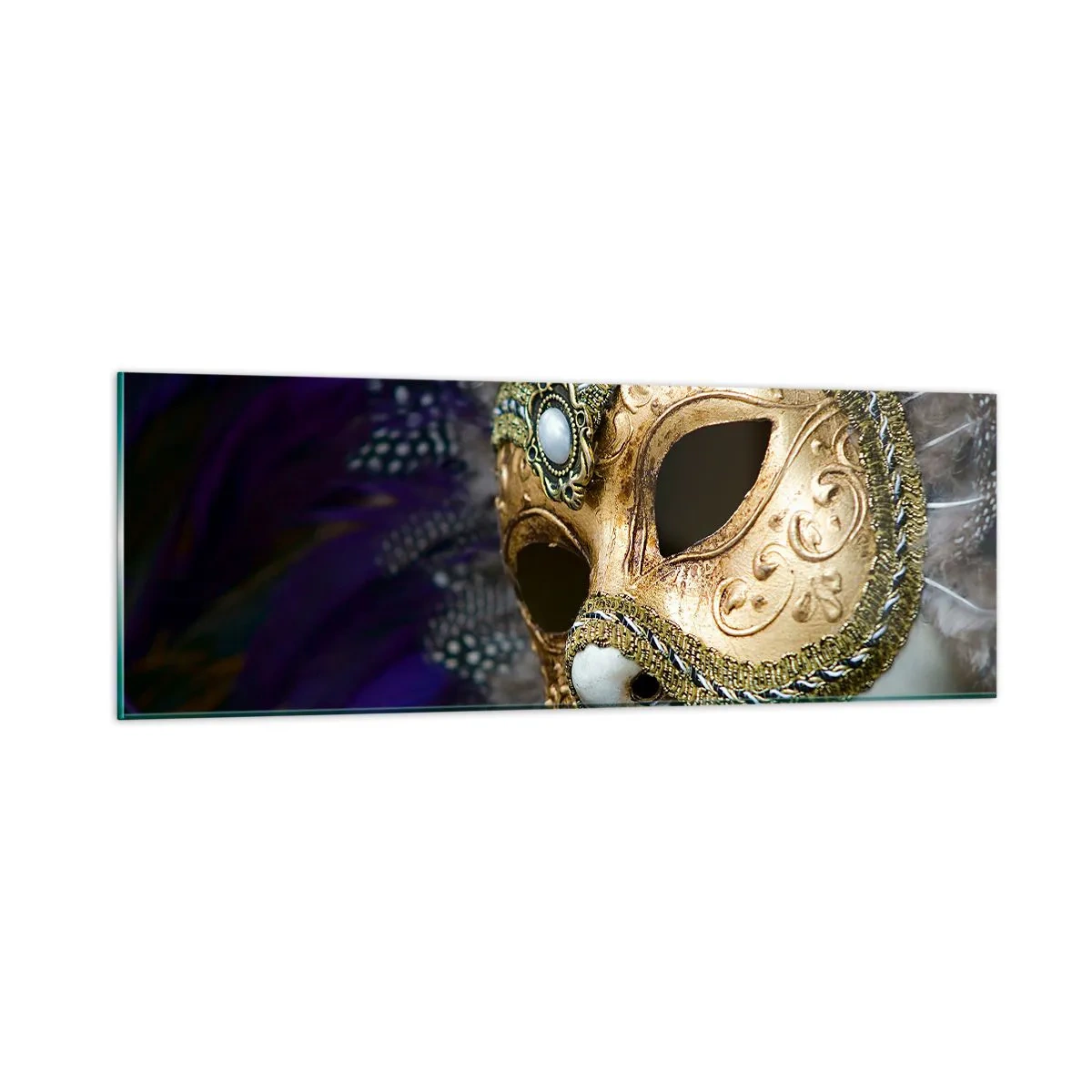 Glasbild - Bild auf glas - Venezianisches Porträt in Gold - 90x30 cm