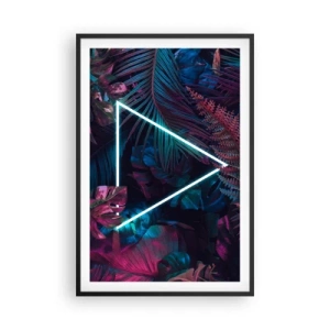 Poster in einem schwarzem Rahmen - Garten im Disco-Stil - 61x91 cm