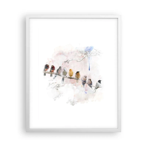 Poster in einem weißen Rahmen - Geflügeltes Treffen - 40x50 cm