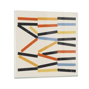 Glasbild - Bild auf glas - Komposition auf der Ebene - 40x40 cm