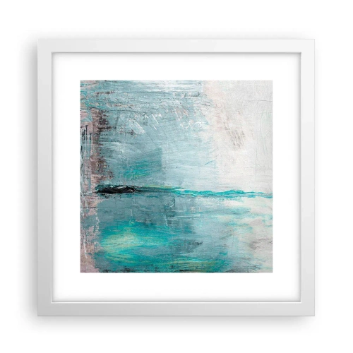 Poster in einem weißen Rahmen - Horizontal in Blau - 30x30 cm