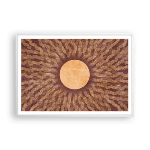 Poster in einem weißen Rahmen - Sonnensymbol - 100x70 cm