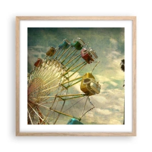 Poster in einem Rahmen aus heller Eiche - Es wird Spaß geben ... - 50x50 cm