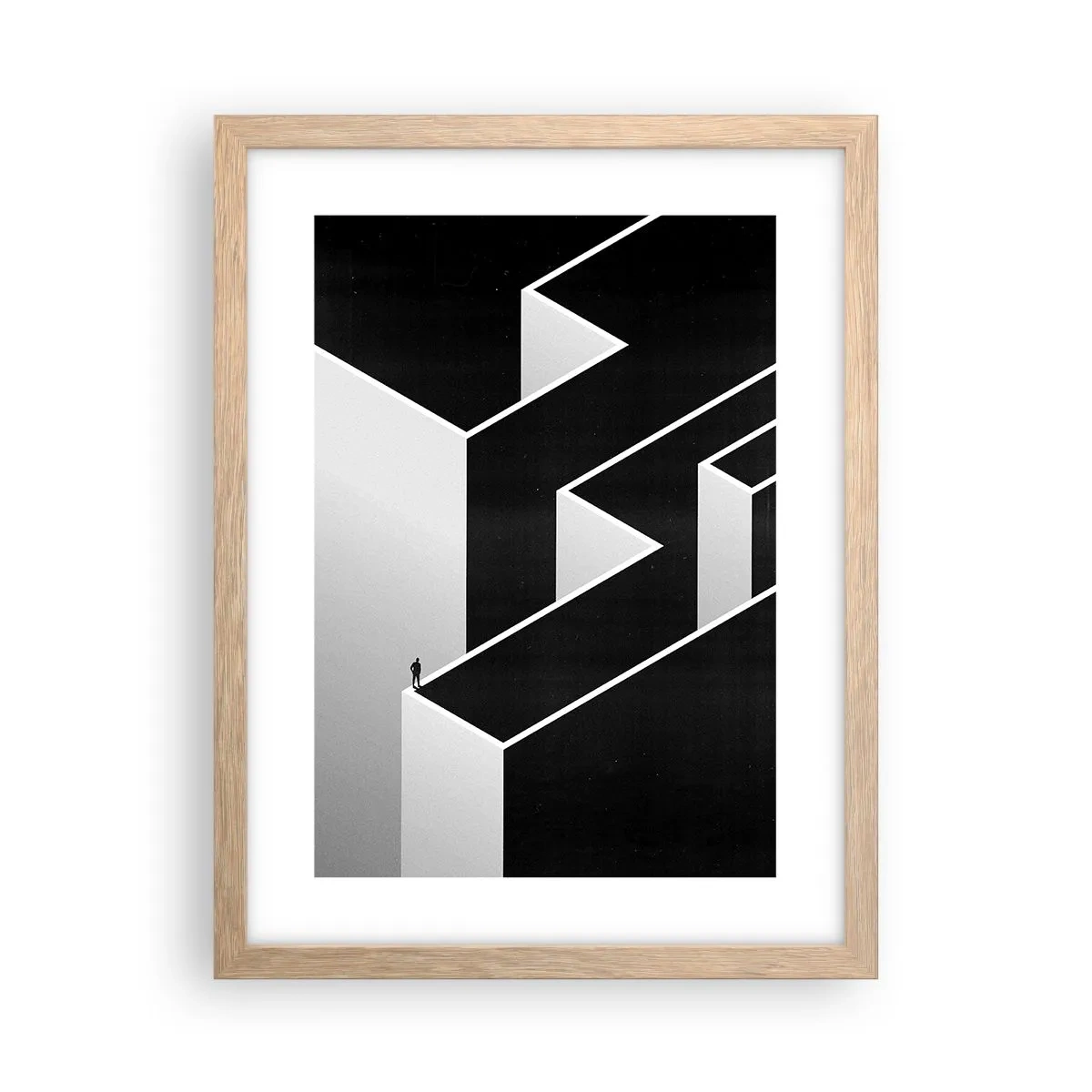 Poster in einem Rahmen aus heller Eiche - Einsamkeit an der Spitze - 30x40 cm