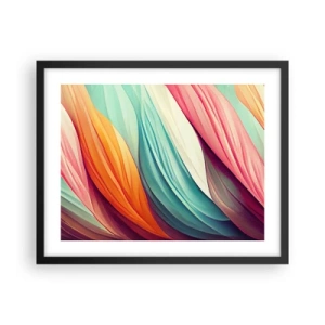 Poster in einem schwarzem Rahmen - Regenbogengewebe - 50x40 cm