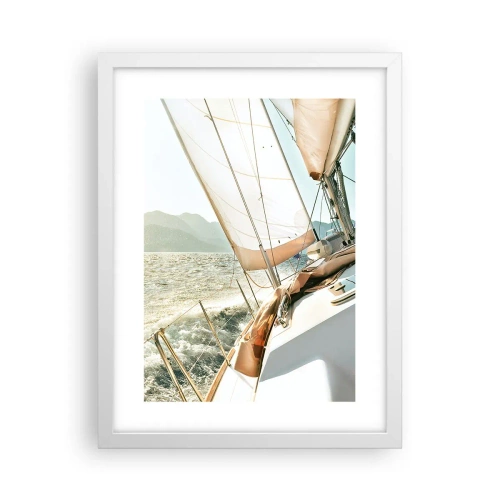 Poster in einem weißen Rahmen - Unter vollen Segeln - 30x40 cm