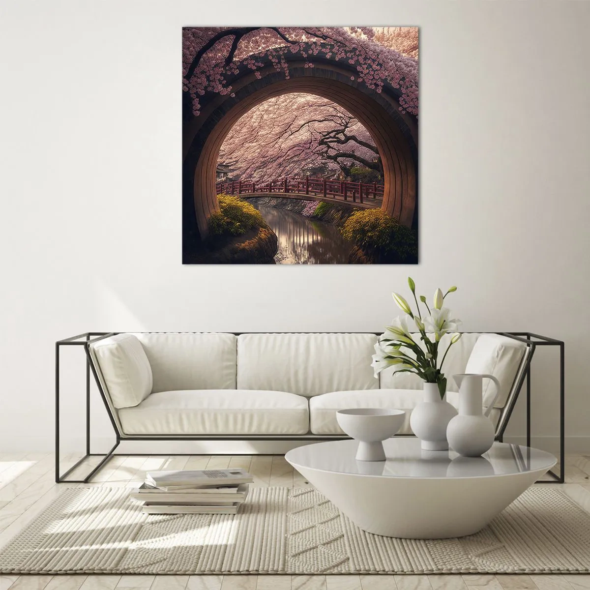 Glasbild - Bild auf glas - Japanischer Frühling - 40x40 cm