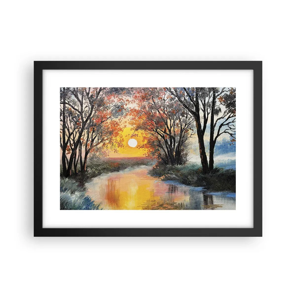 Poster in einem schwarzem Rahmen - Herbststimmung - 40x30 cm