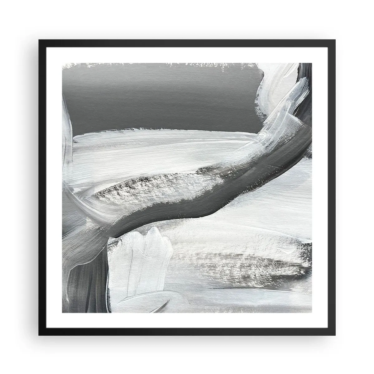 Poster in einem schwarzem Rahmen - Entscheidender Schritt - 60x60 cm