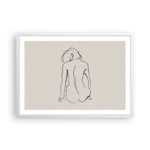 Poster in einem weißen Rahmen - Mädchenakt - 70x50 cm