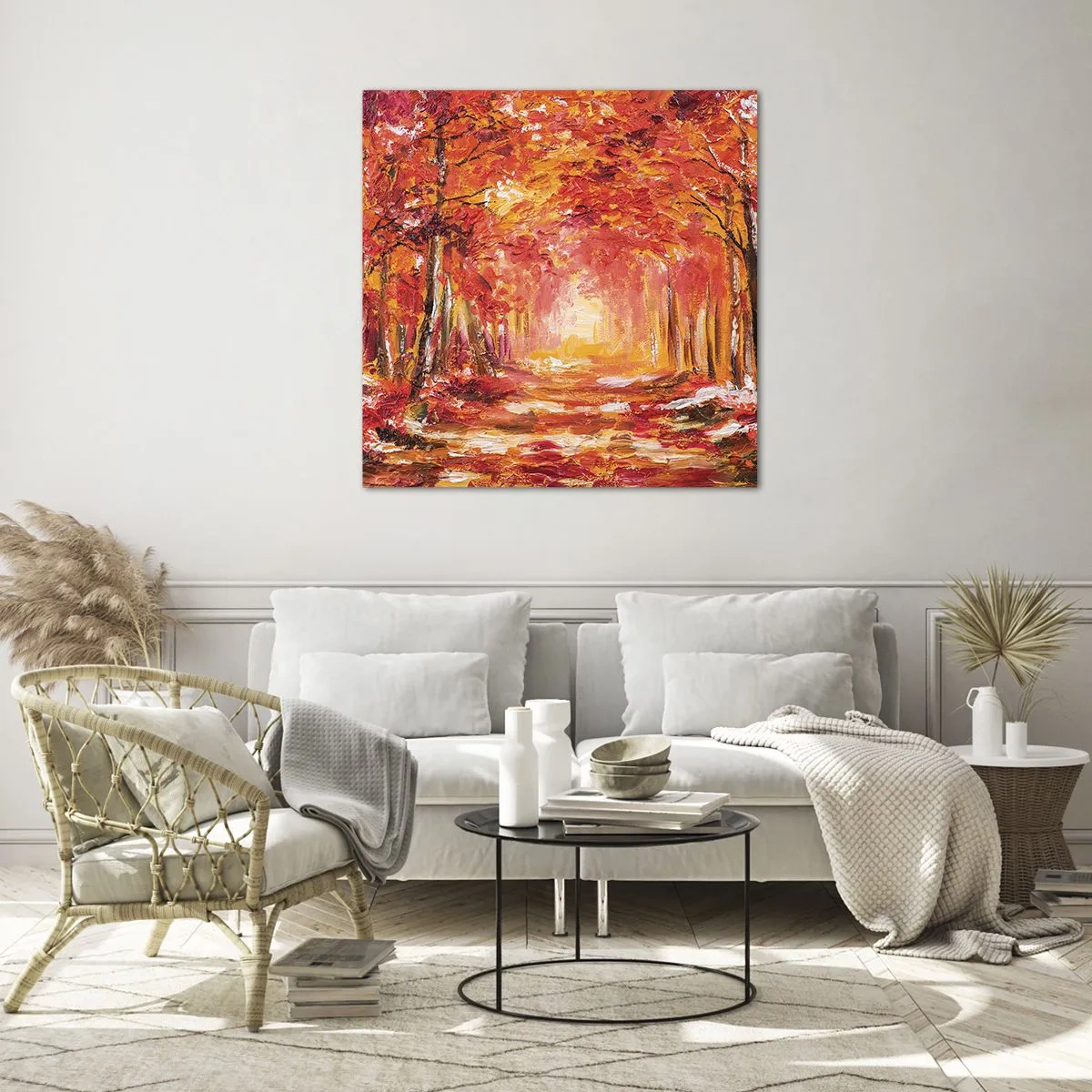 Glasbild - Bild auf glas - Kupferwald - 70x70 cm