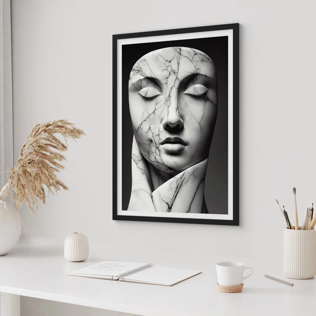 Poster in einem schwarzem Rahmen - Marmorformen - 40x50 cm