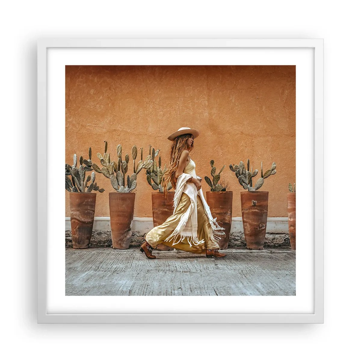 Poster in einem weißen Rahmen - Hippie-Stil - 50x50 cm