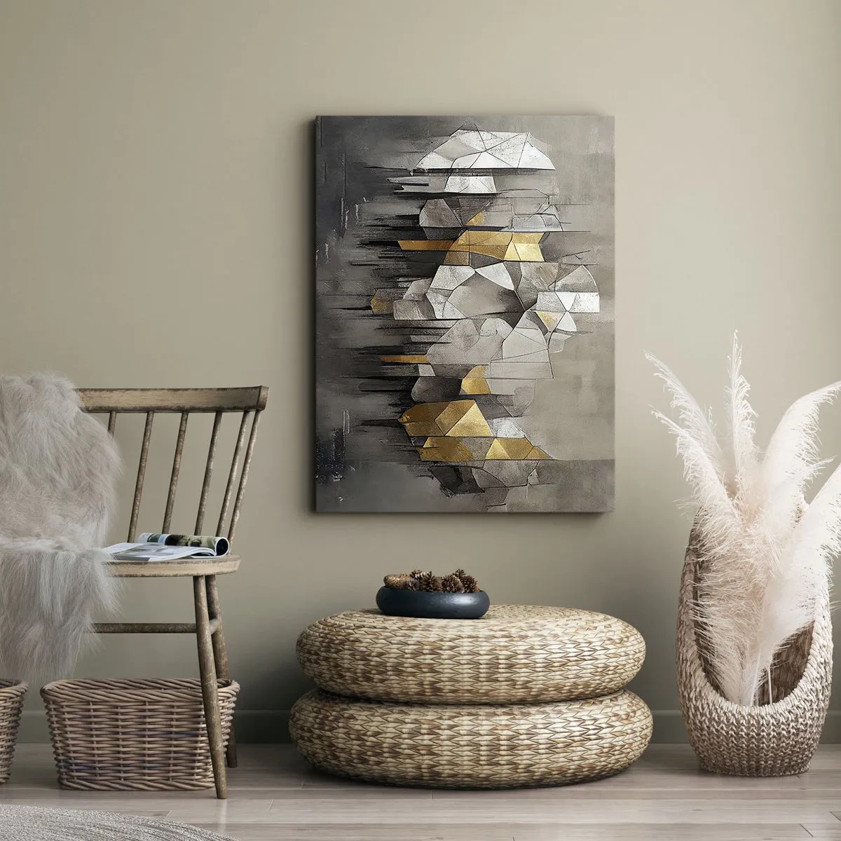 Bild auf Leinwand - Leinwandbild - Komposition aus Eis und Licht - 65x120 cm