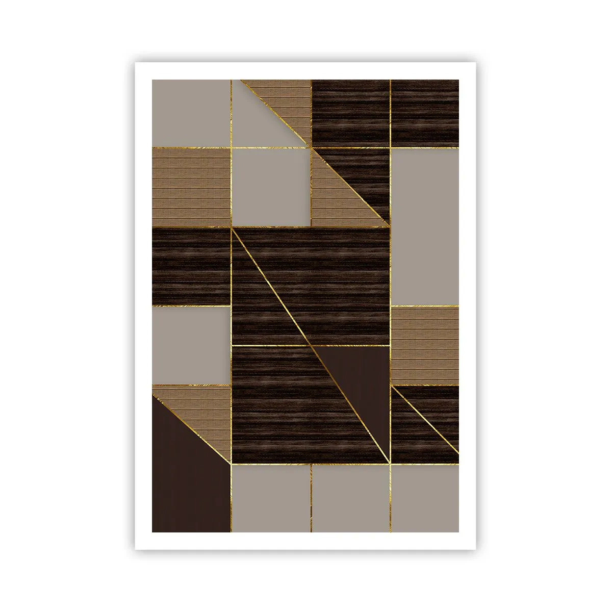 Poster - Ein Mosaik aus Braun und Gold - 70x100 cm