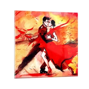 Glasbild - Bild auf glas - Der violette Rhythmus der Leidenschaft - 30x30 cm