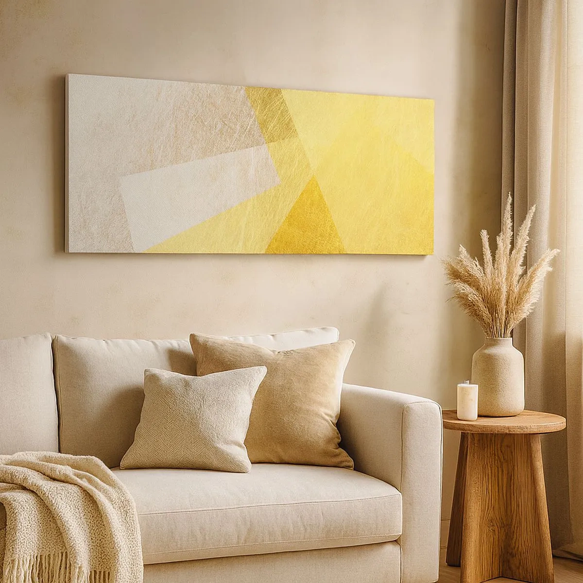 Bild auf Leinwand - Leinwandbild - Geometriewetter - 100x40 cm