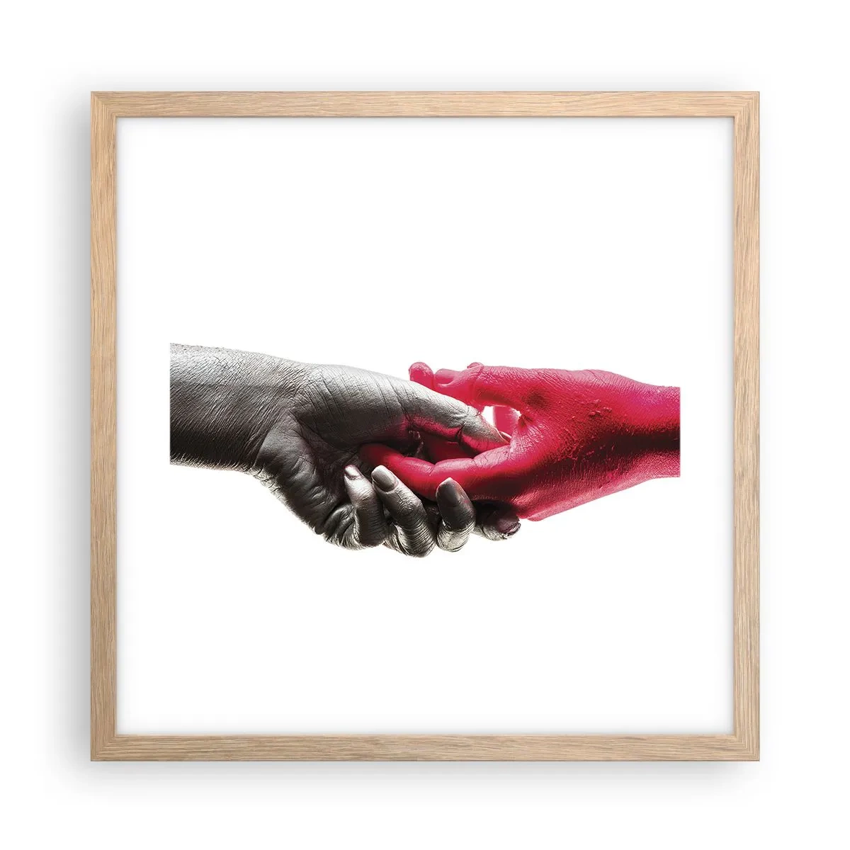 Poster in einem Rahmen aus heller Eiche - Gemeinsam, obwohl anders - 40x40 cm