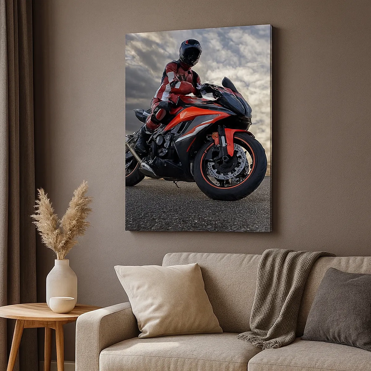 Bild auf Leinwand - Leinwandbild - Entspannendes SPA-Set mit Handtüchern, Kerzen und Steinen - 50x70cm - Zeit für den Körper - Moderne Wanddekoration für Wohnzimmer und Schlafzimmer ARTTOR