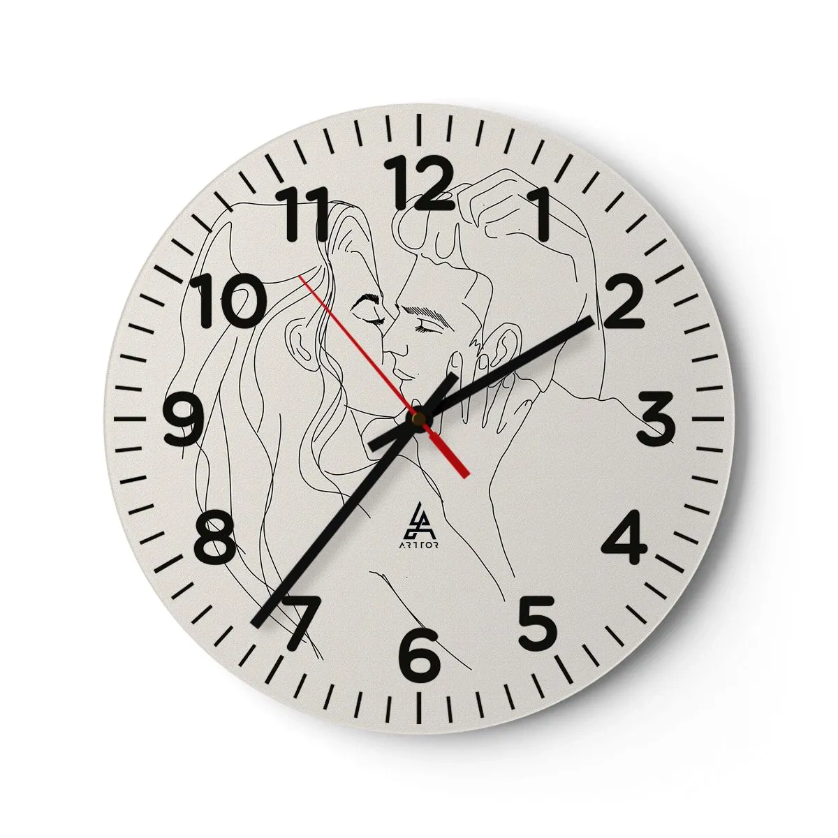 Wanduhr - Glasuhr - Verstrickt im Gefühl - 40x40 cm