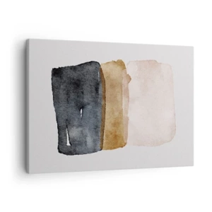 Bild auf Leinwand - Leinwandbild - Eine minimalistische Komposition aus drei Rechtecken in Erdtönen. - 70x50cm - Die Komposition der Farben der Erde - Moderne Wanddekoration für Wohnzimmer und Schlafzimmer ARTTOR