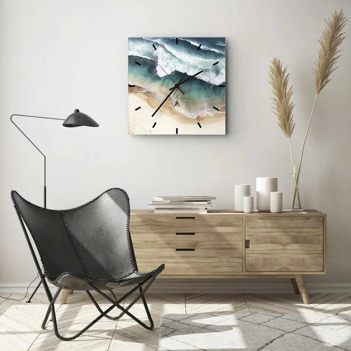 Wanduhr - Glasuhr - Das ewige Treffen - 40x40 cm