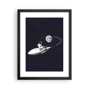 Poster in einem schwarzem Rahmen - Weltraumsurfer - 30x40 cm