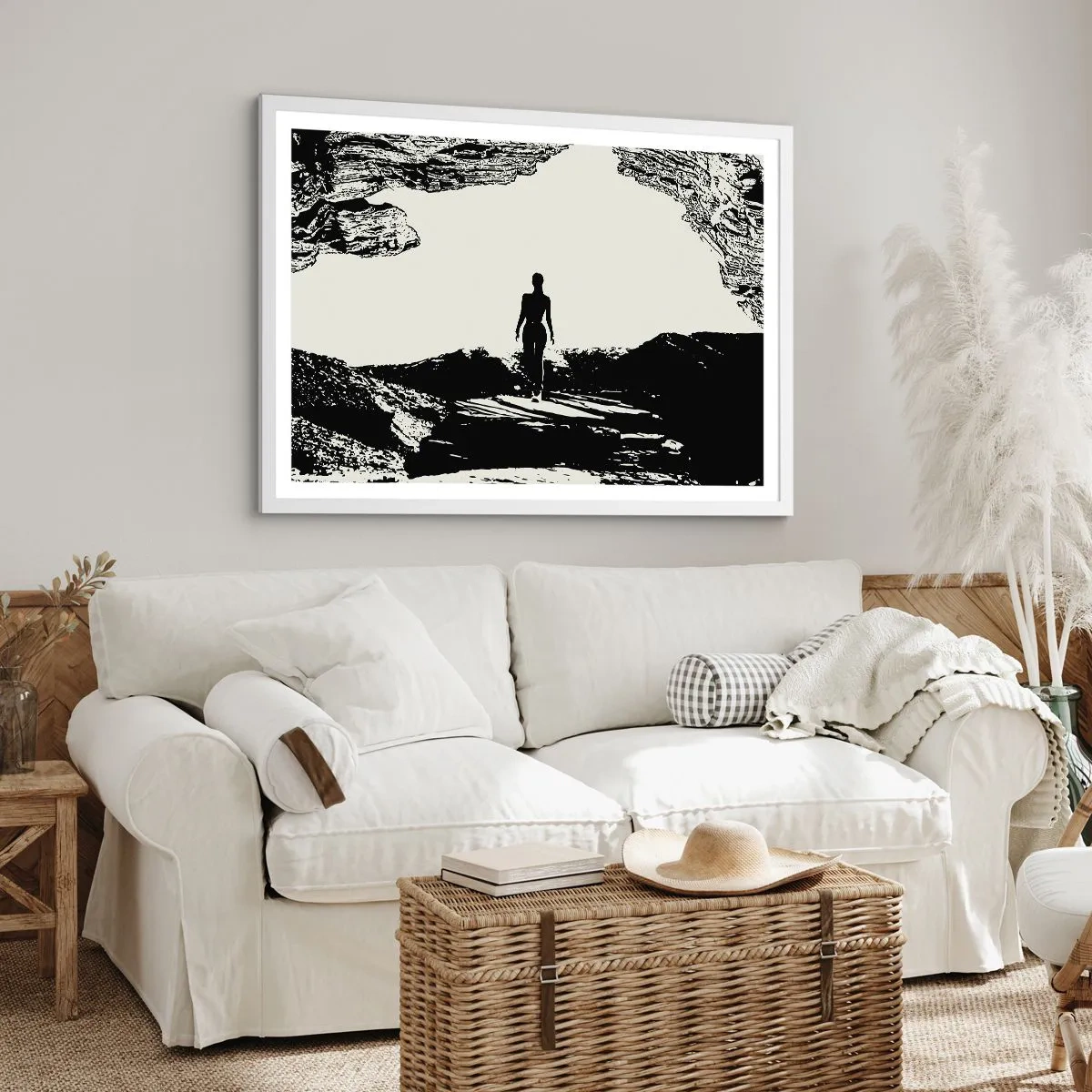 Poster in einem weißen Rahmen - Neuer Blick - 91x61 cm