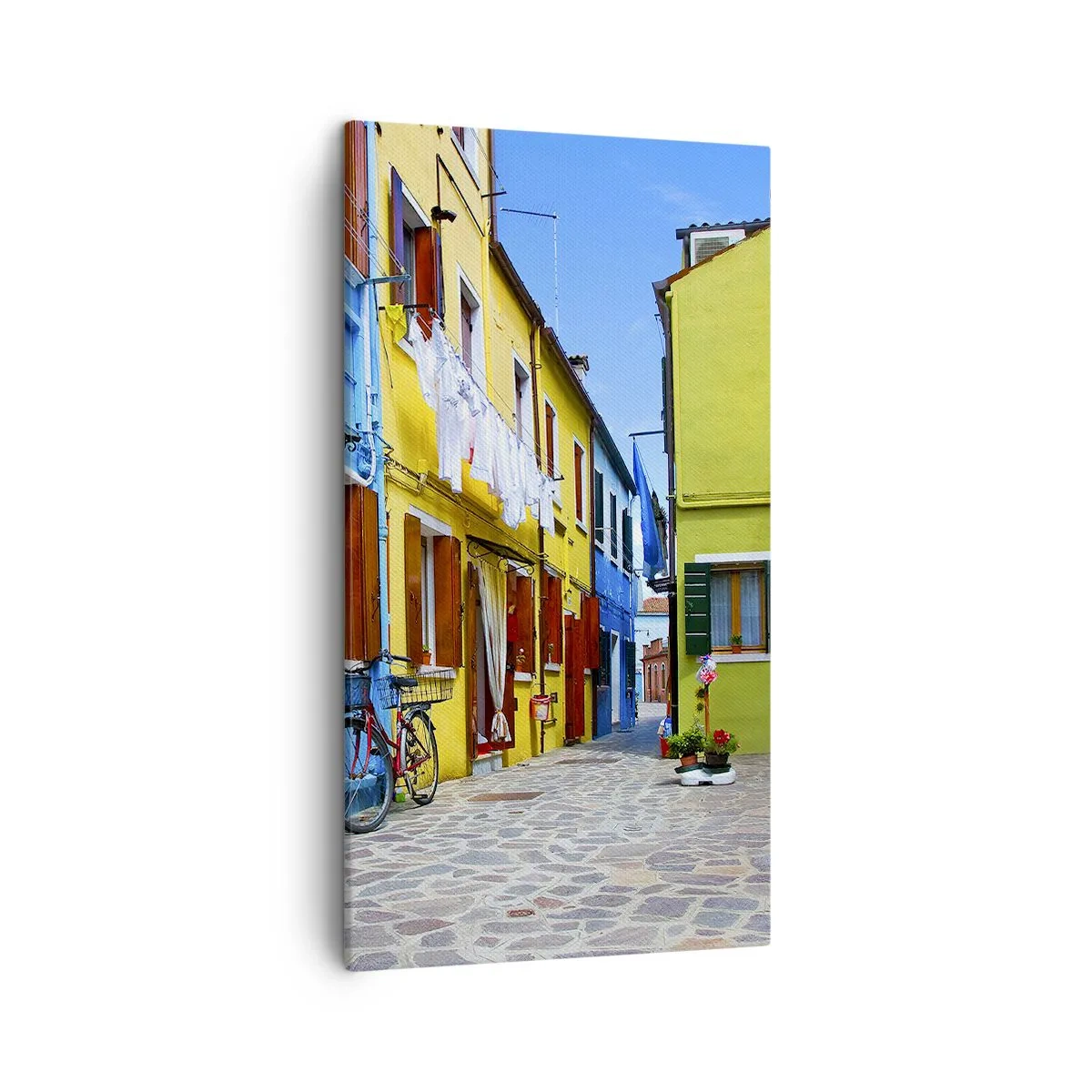 Bild auf Leinwand - Leinwandbild - Pastell, süße Gasse - 45x80 cm