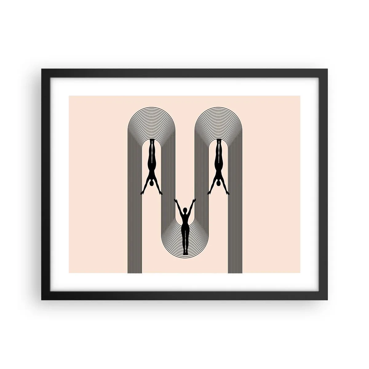 Poster in einem schwarzem Rahmen - Verkehrt herum - 50x40 cm