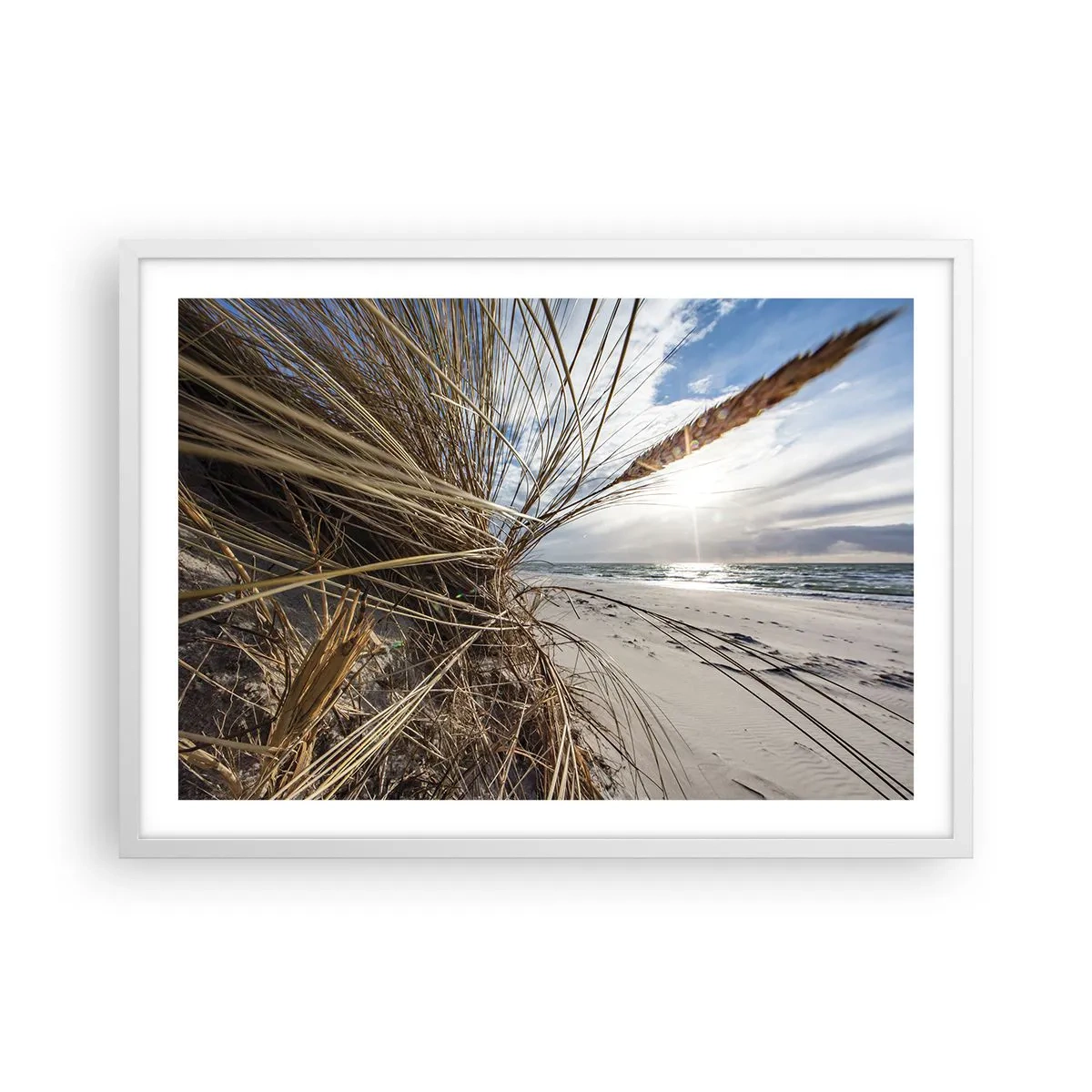 Poster in einem weißen Rahmen - Ein Treffen der Elemente der Natur - 70x50 cm