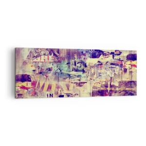 Bild auf Leinwand - Leinwandbild - Bunte abstrakte Collage mit Text und Grafiken - 140x50cm - Und das ist alles, was es geben wird - Moderne Wanddekoration für Wohnzimmer und Schlafzimmer ARTTOR