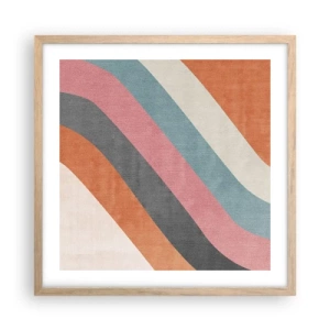 Poster in einem Rahmen aus heller Eiche - Diagonale Komposition – Bewegung - 50x50 cm