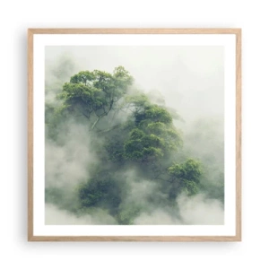 Poster in einem Rahmen aus heller Eiche - In Nebel gehüllt - 60x60 cm