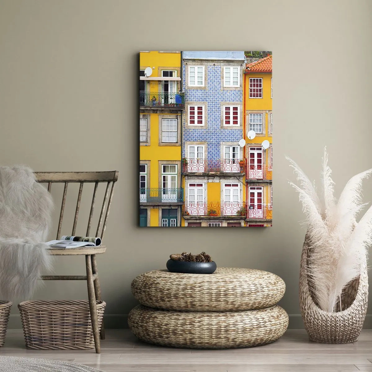 Bild auf Leinwand - Leinwandbild - Farben der Altstadt - 45x80 cm
