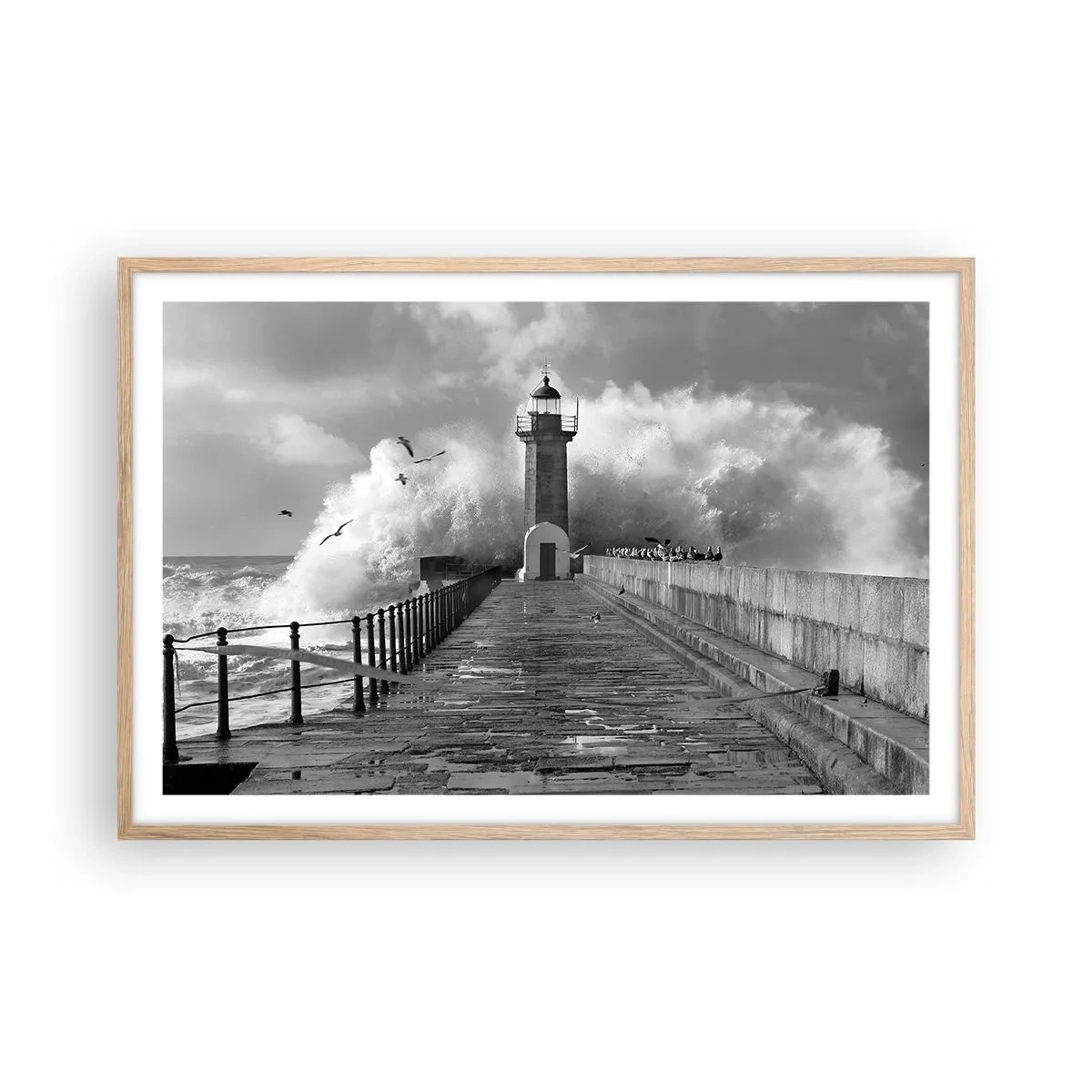 Poster in einem Rahmen aus heller Eiche - Furchtlos - 91x61 cm