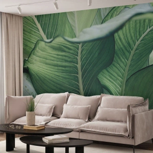 Fototapete Standard Eco - Intensiv grünes Leben - Blätter, Exotisch, Botanisch - 300x210 cm