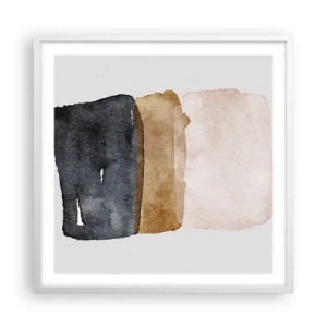 Poster in einem weißen Rahmen - Die Komposition der Farben der Erde - 60x60 cm