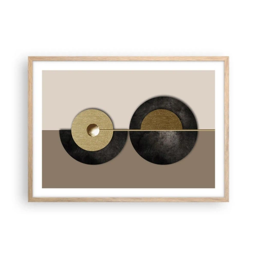 Poster in einem Rahmen aus heller Eiche - Variationen rund um den Kreis - 70x50 cm