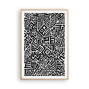 Poster in einem Rahmen aus heller Eiche - Präkolumbianische Komposition - 61x91 cm