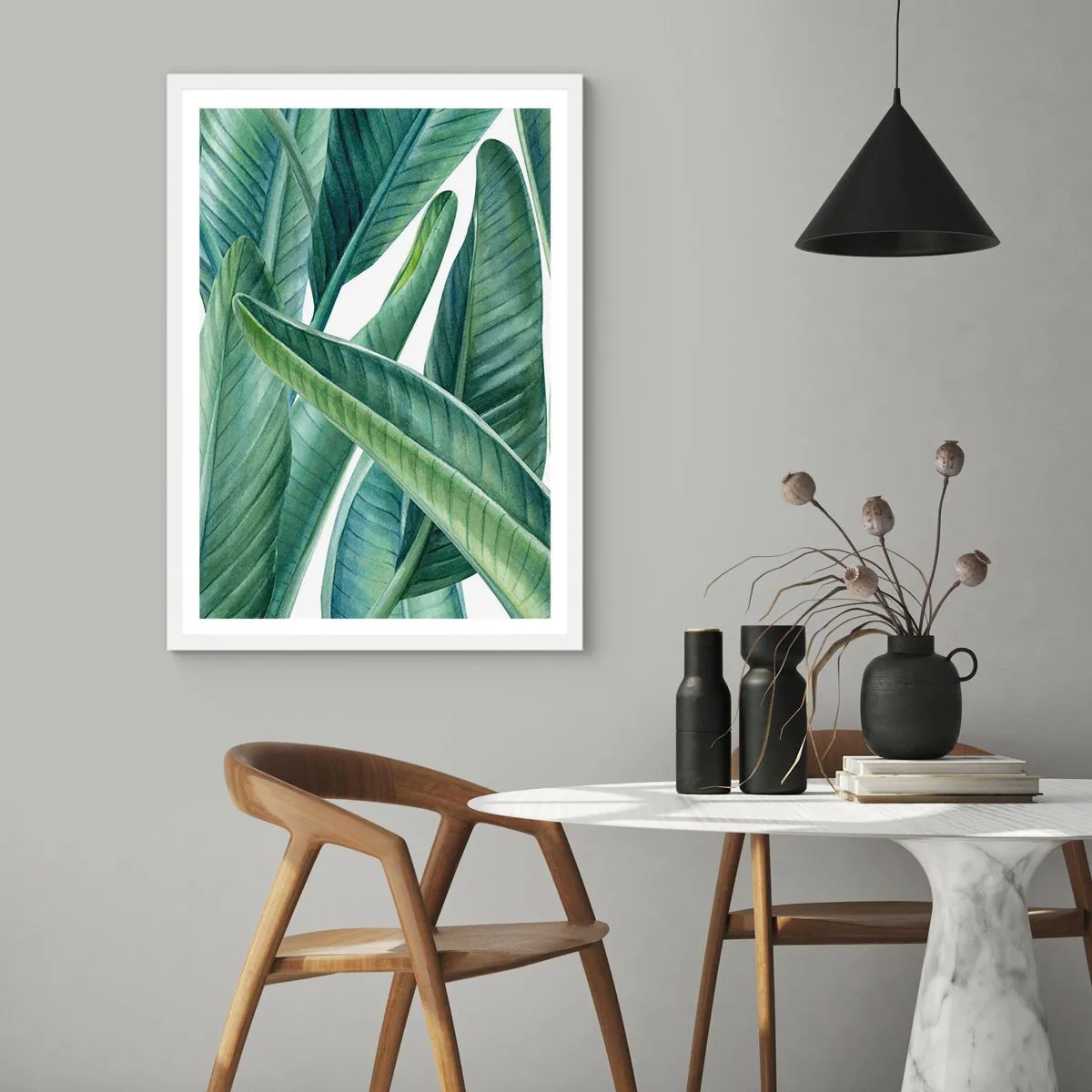 Poster in einem weißen Rahmen - An und für sich Grün - 70x100 cm