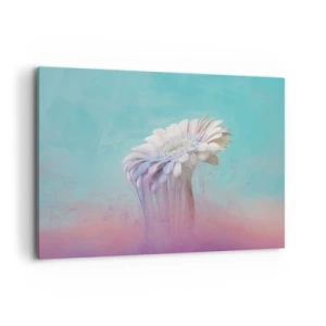 Bild auf Leinwand - Leinwandbild - Pastellfarbene Gerbera mit Unschärfeeffekt - 100x70cm - Blumenunterwelt - Moderne Wanddekoration für Wohnzimmer und Schlafzimmer ARTTOR