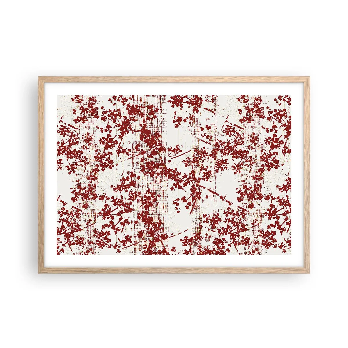 Poster in einem Rahmen aus heller Eiche - Wie alter Perkal - 70x50 cm