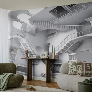 Selbstklebende Fototapete Deluxe Sticker - Die Paradoxien des Weltraums - Abstraktion, 3D, Die Architektur - 300x210 cm