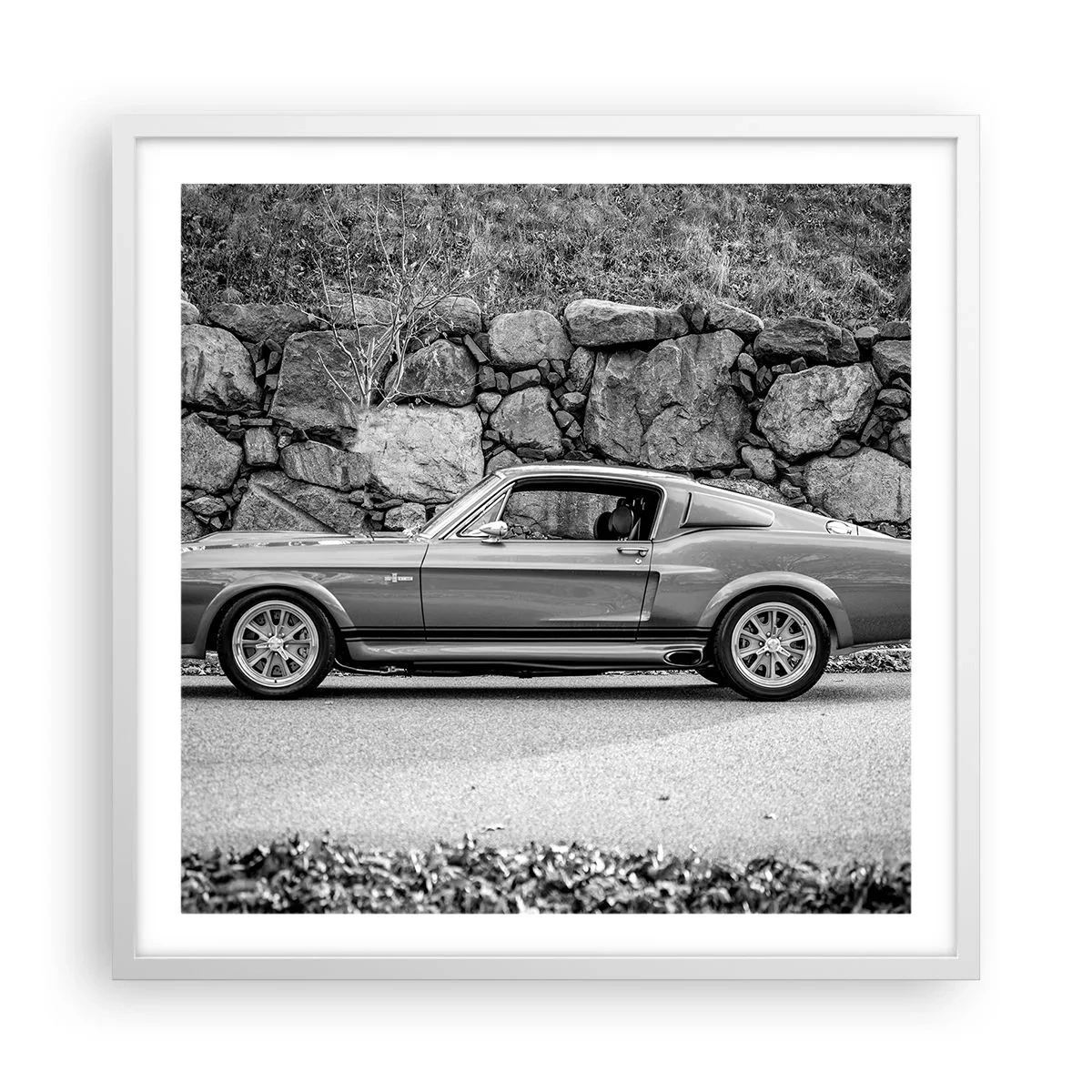 Poster in einem weißen Rahmen - Die Legende der 1960er - 60x60 cm