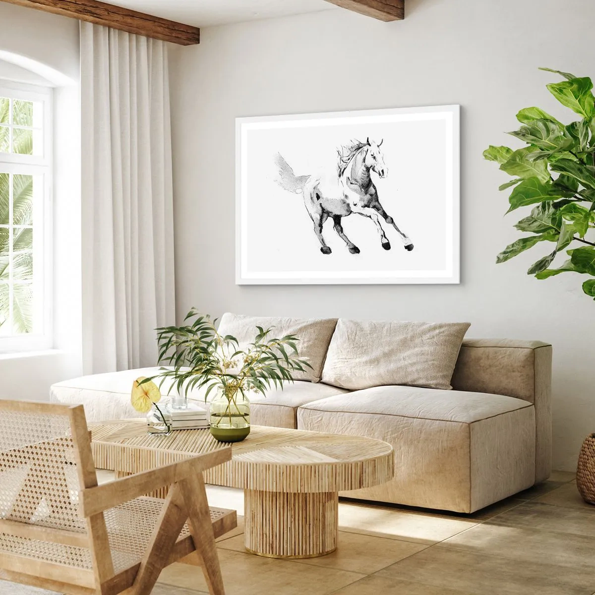 Poster in einem weißen Rahmen - Ungezähmte Seele - 70x50 cm