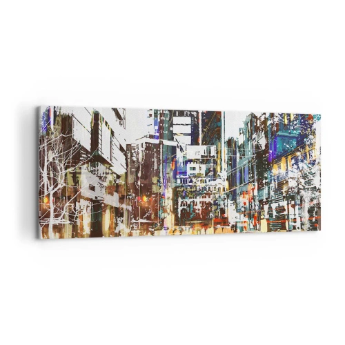 Bild auf Leinwand - Leinwandbild - Eine schillernde Stadt - 100x40 cm